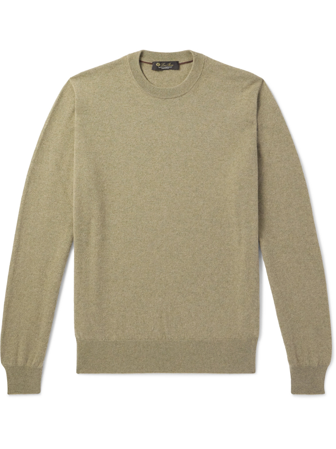 Loro Piana Slim-fit Baby Cashmere Sweater In Green