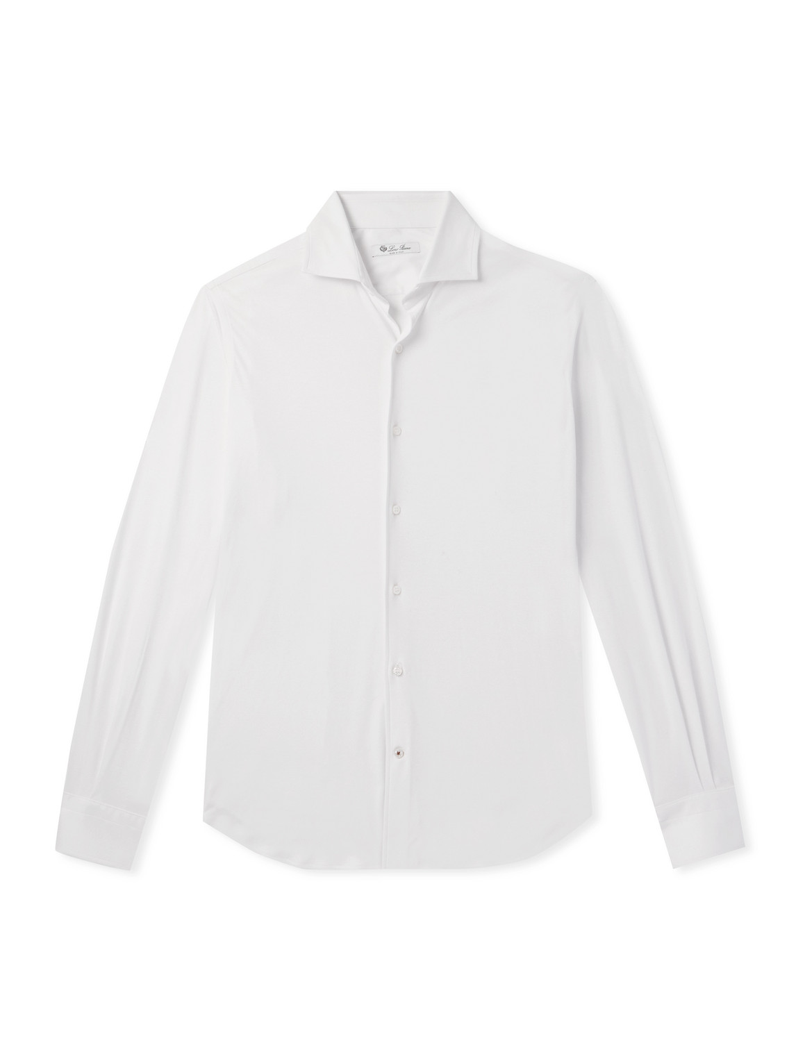 Loro Piana Andrew Cutaway-collar Cotton-jersey Shirt In White