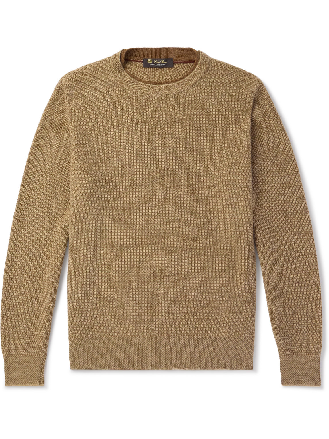 Loro Piana City Birdseye Baby Cashmere Sweater In Brown