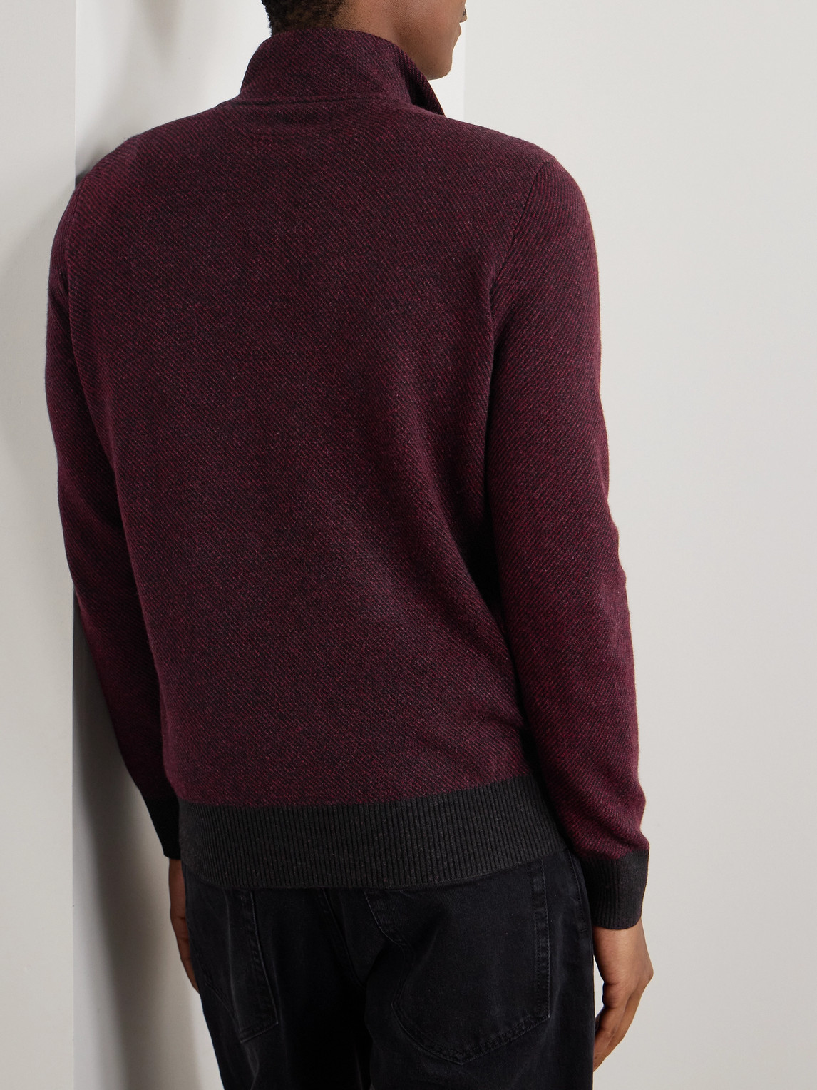 Loro Piana Roadster Cashmere Half-zip Sweater In Brown