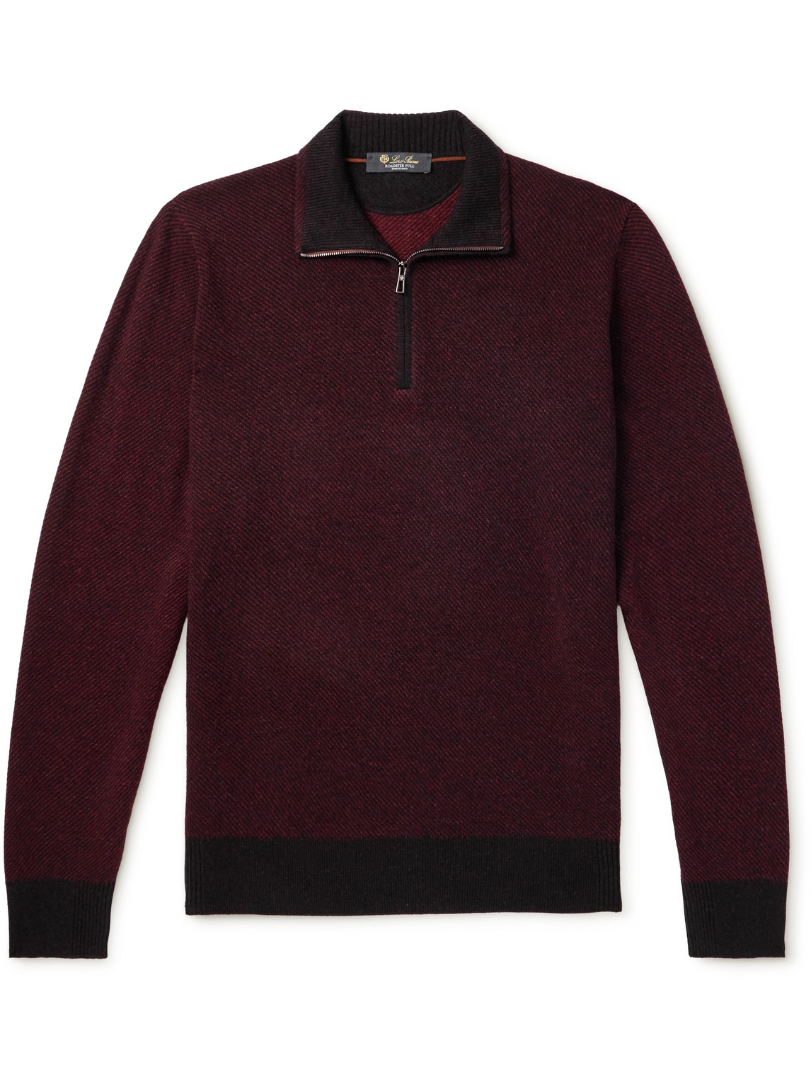 Loro Piana Roadster Cashmere Half-zip Sweater In Brown