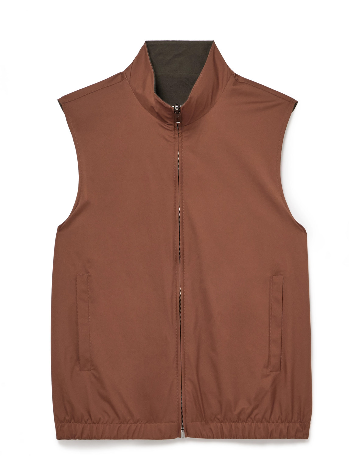 Loro Piana Slim-fit Reversible Storm System® Shell And Super Wish® Virgin Wool Gilet In Brown