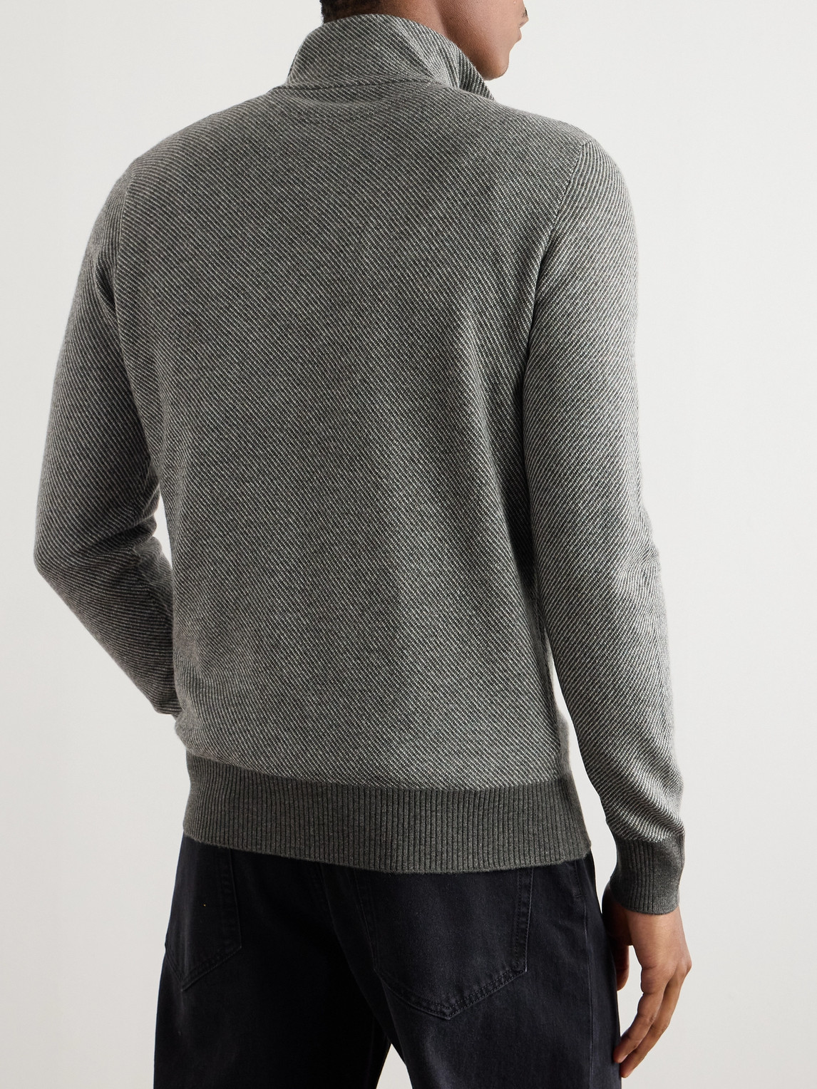 Loro Piana Roadster Cashmere Half-zip Sweater In Gray