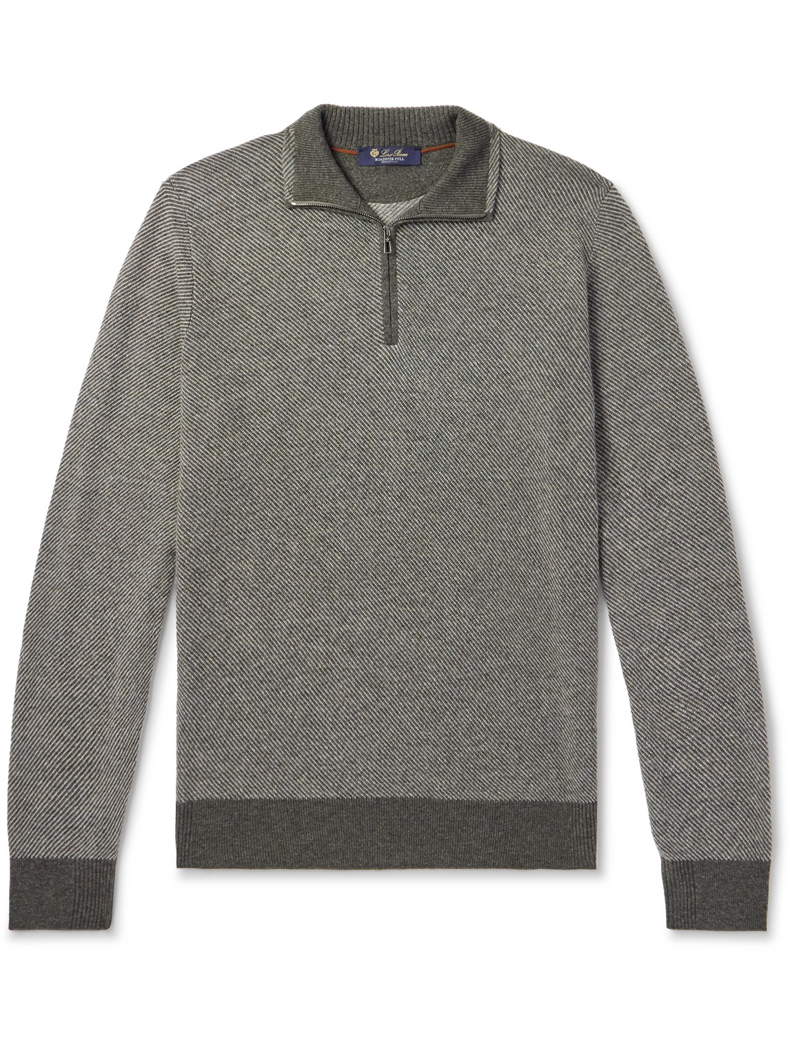 Loro Piana Roadster Cashmere Half-zip Sweater In Gray