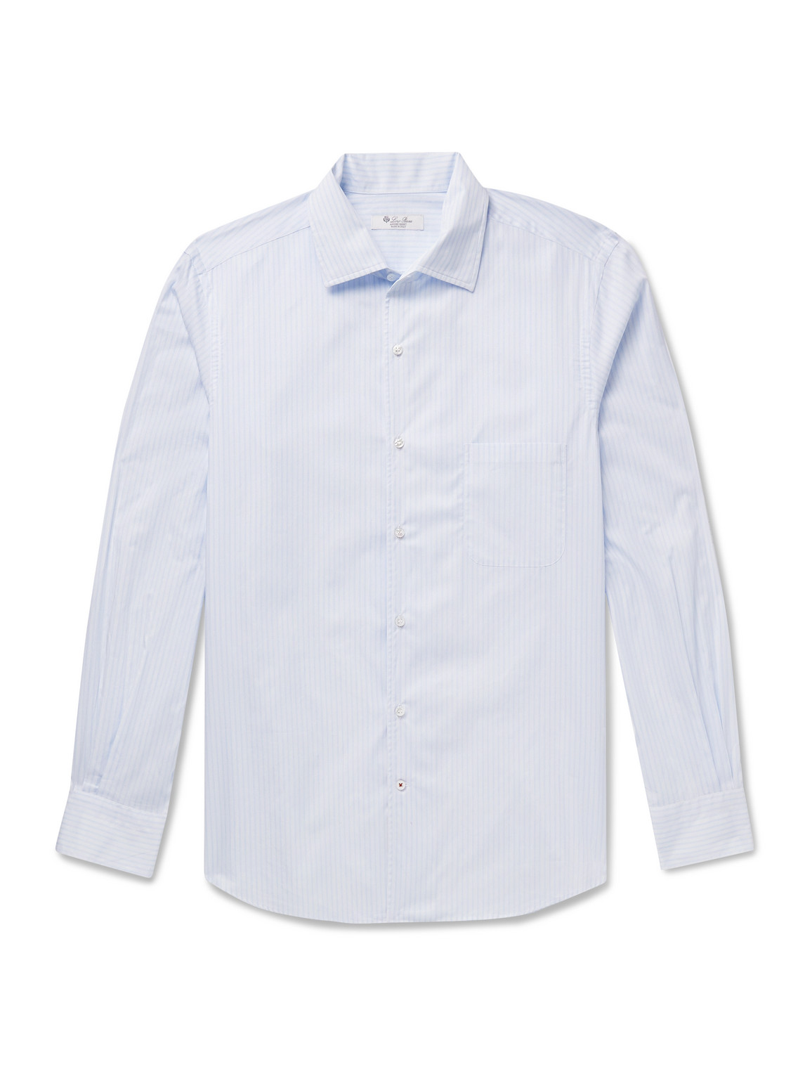 Loro Piana André Striped Cotton-poplin Shirt In Blue