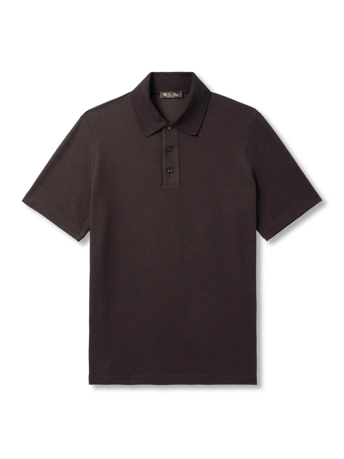 Loro Piana Stretch-cotton Piqué Polo Shirt In Brown