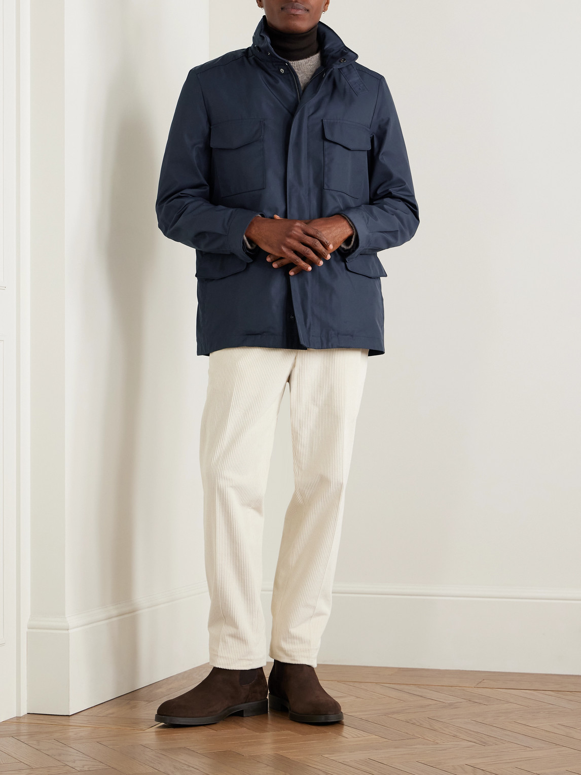 Loro Piana Traveller Shell Jacket In Blue