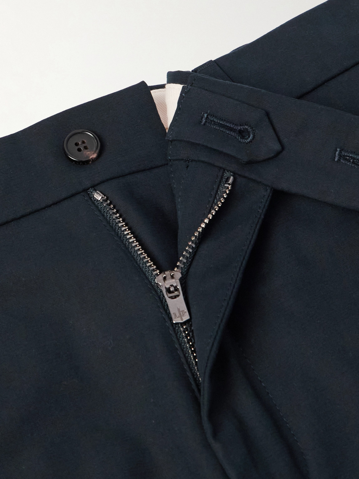 Loro Piana Carlo Hyannis Tapered Cotton-blend Trousers In Blue