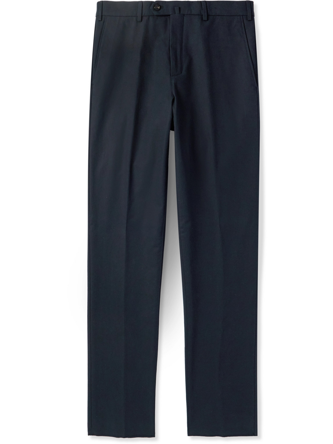 Loro Piana Carlo Hyannis Tapered Cotton-blend Trousers In Blue