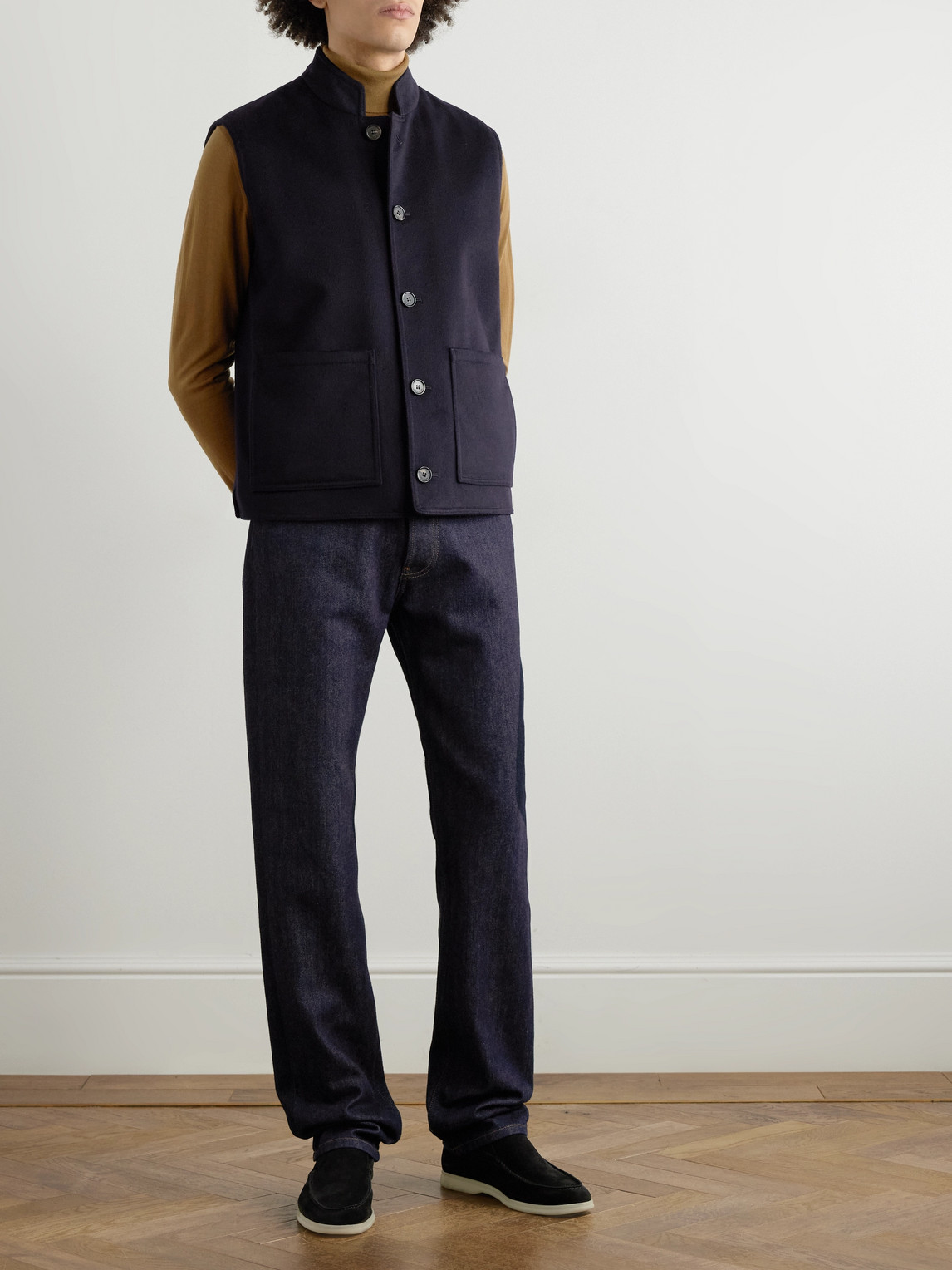 Loro Piana Storm System Cashmere-felt Gilet In Blue