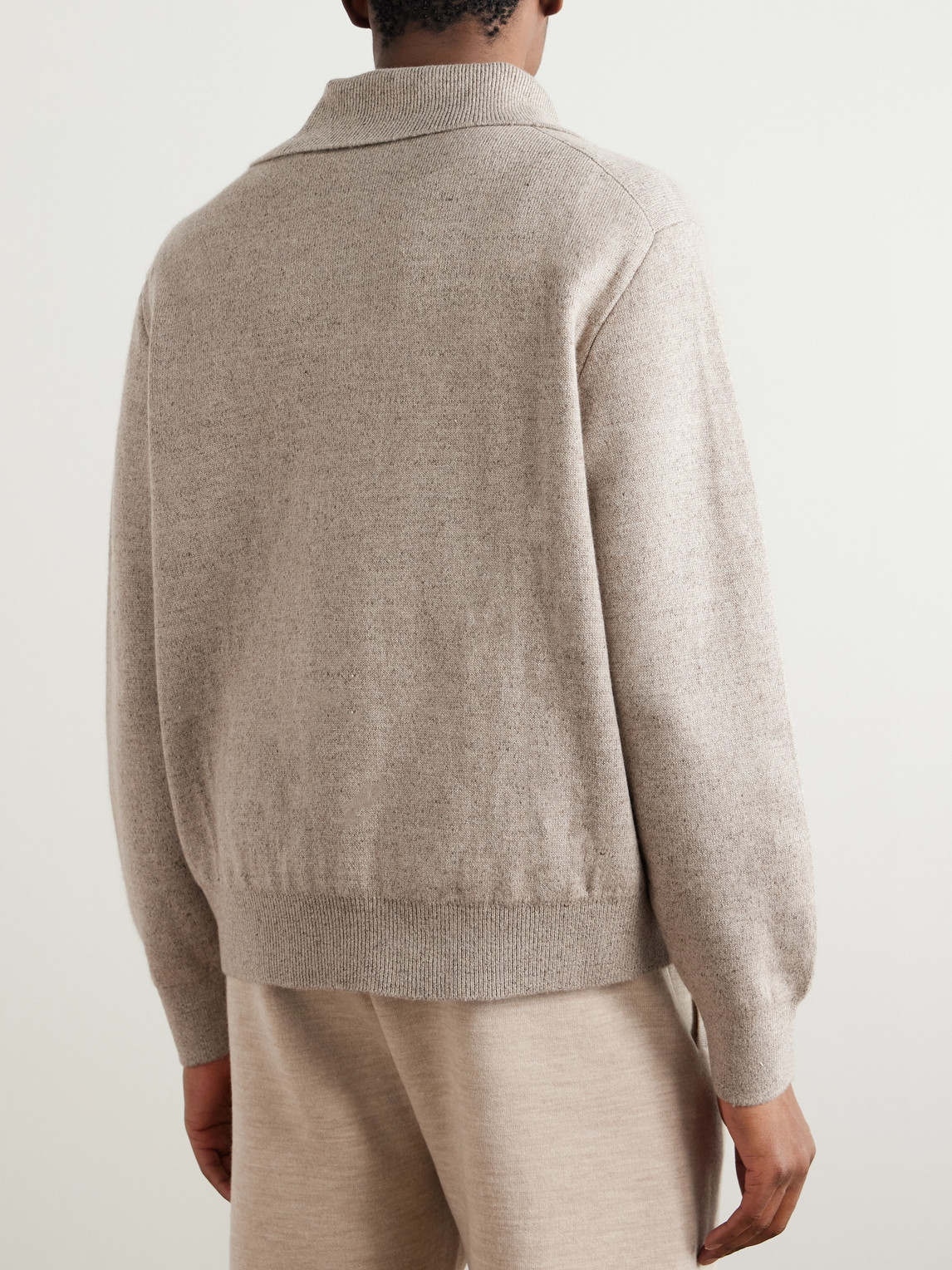 Loro Piana Linen And Cashmere-blend Zip-up Sweater In Neutrals