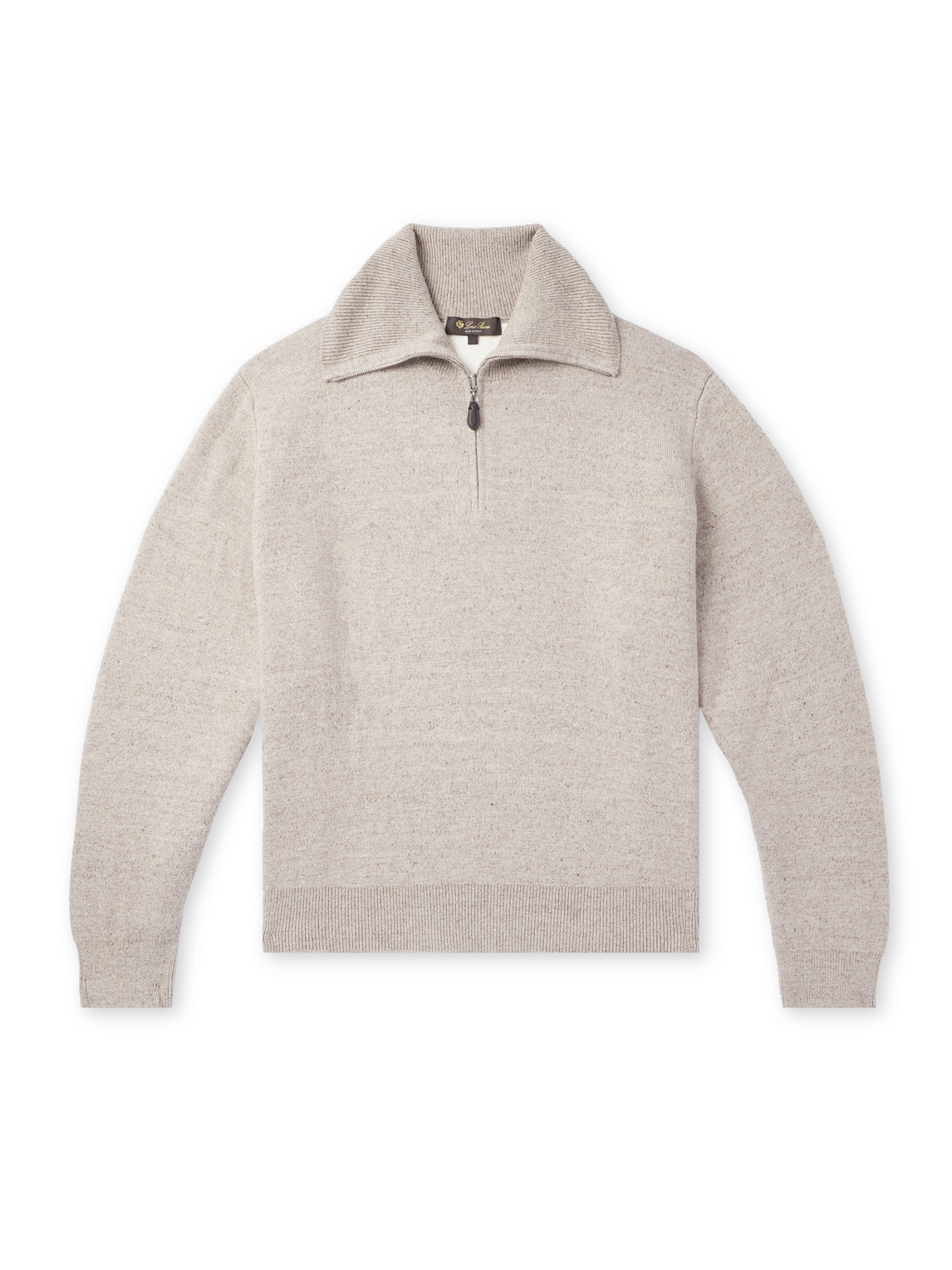 Loro Piana Linen And Cashmere-blend Zip-up Sweater In Neutrals