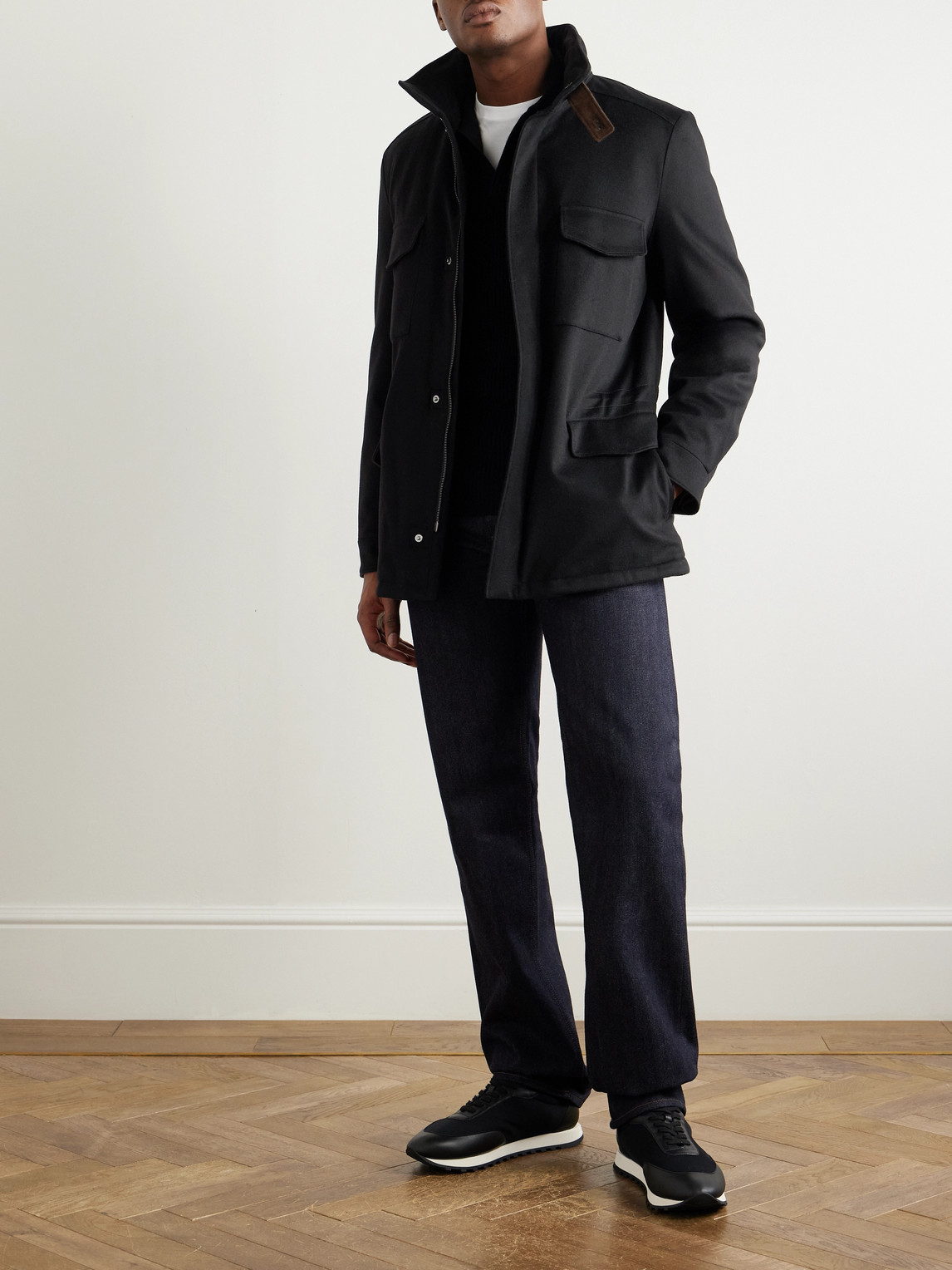 Shop Loro Piana Traveller Padded Rain System® Cashmere Field Jacket In Black