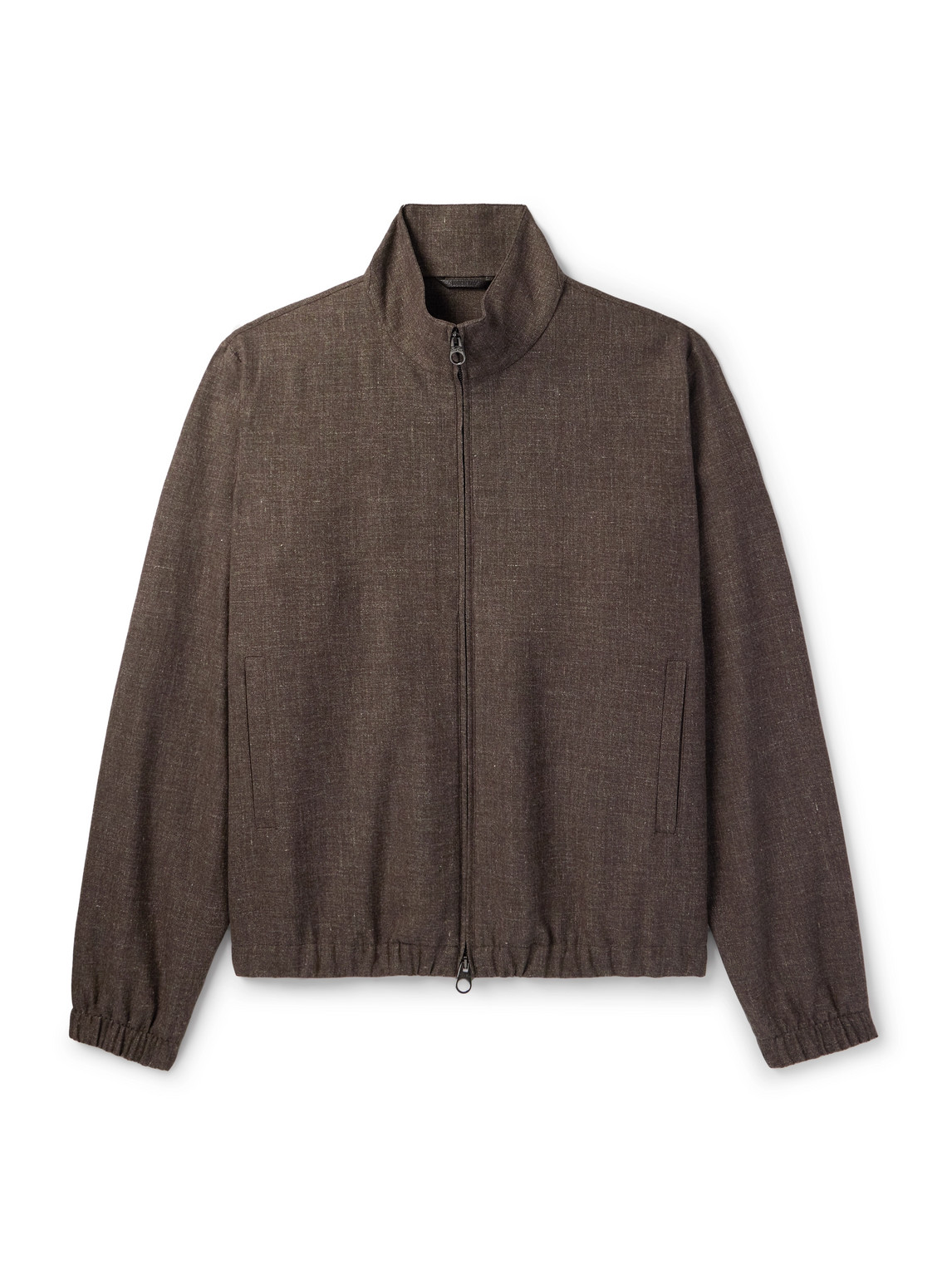 Loro Piana Linen And Wool-blend Canvas Bomber Jacket In Brown