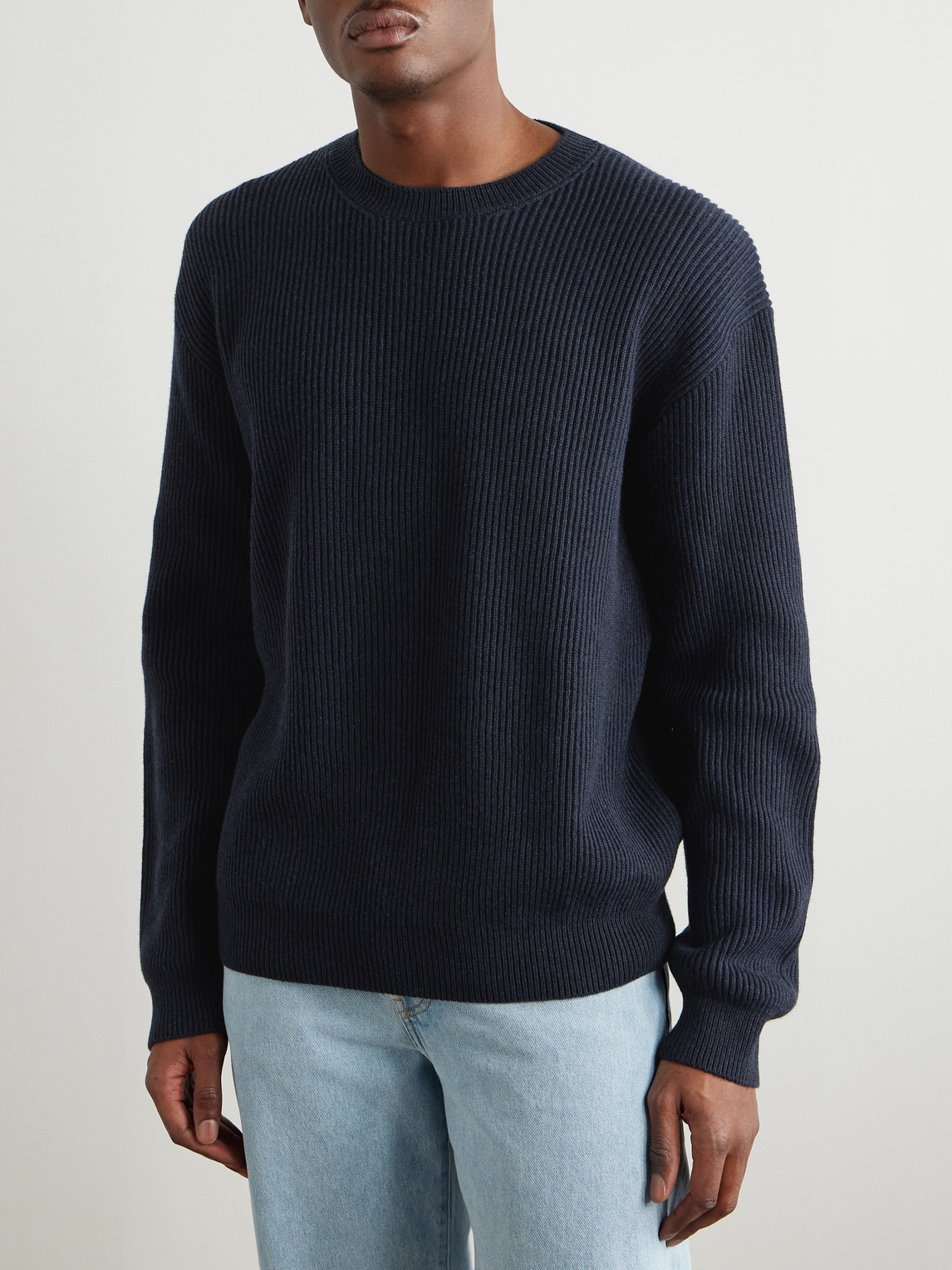  Loro Piana - Fobello Ribbed Cashmere Sweater - Men - Blue - S 