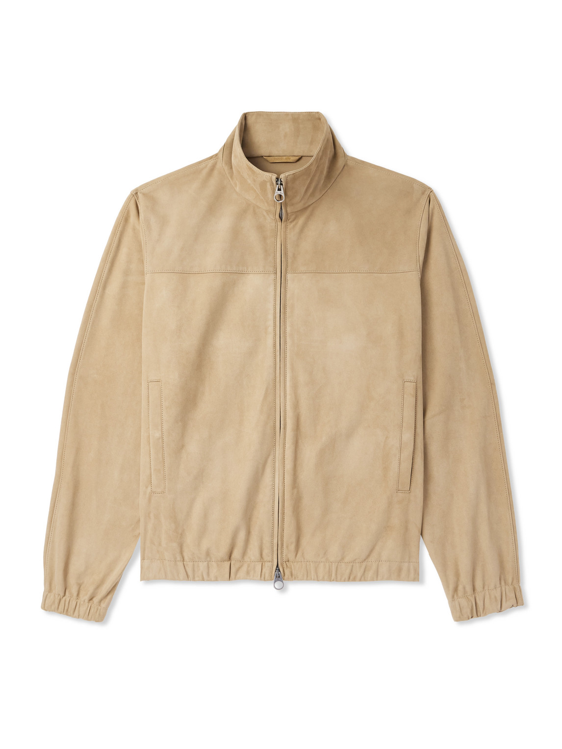 Suede Zip-Up Bomber Jacket