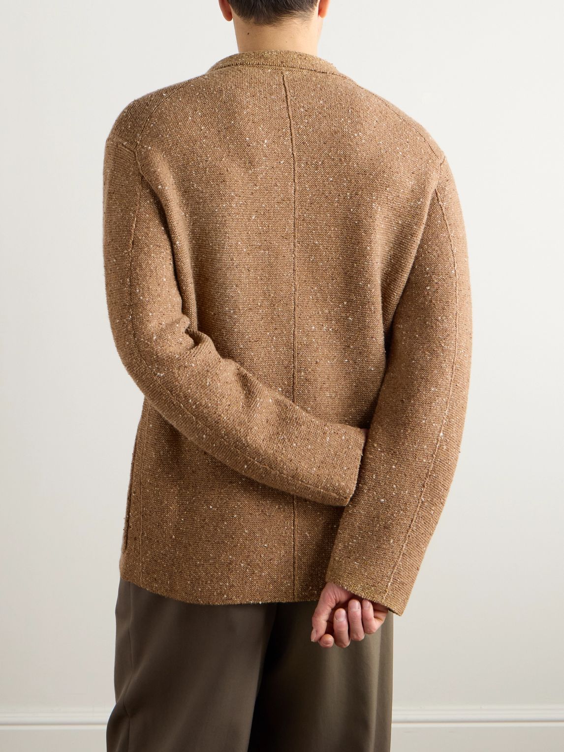 LOROPIANA 세르본니오 캐시미어 리넨 혼합 트위드 가디건