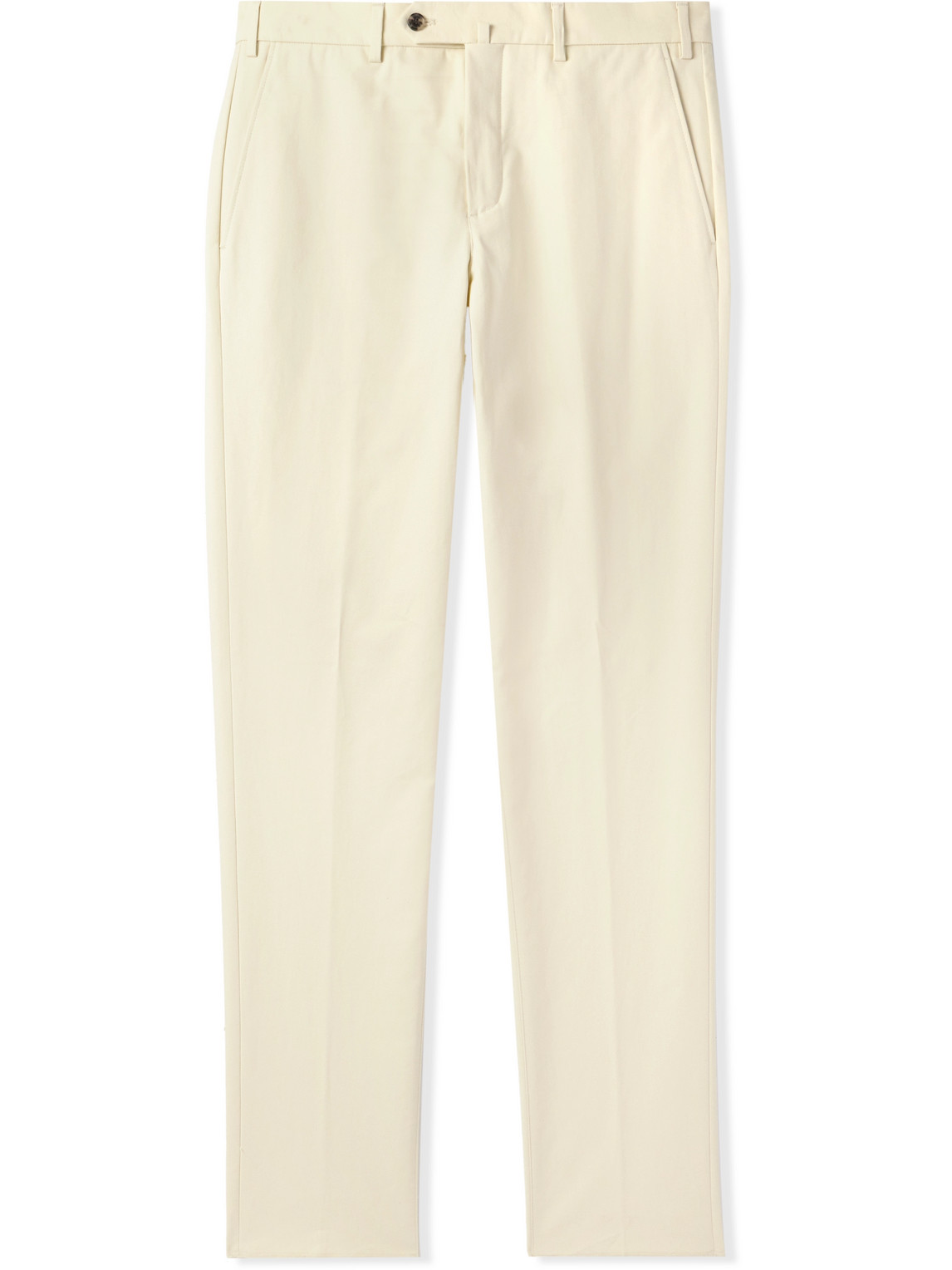 Loro Piana Carlo Hyannis Tapered Cotton-blend Trousers In Neutrals
