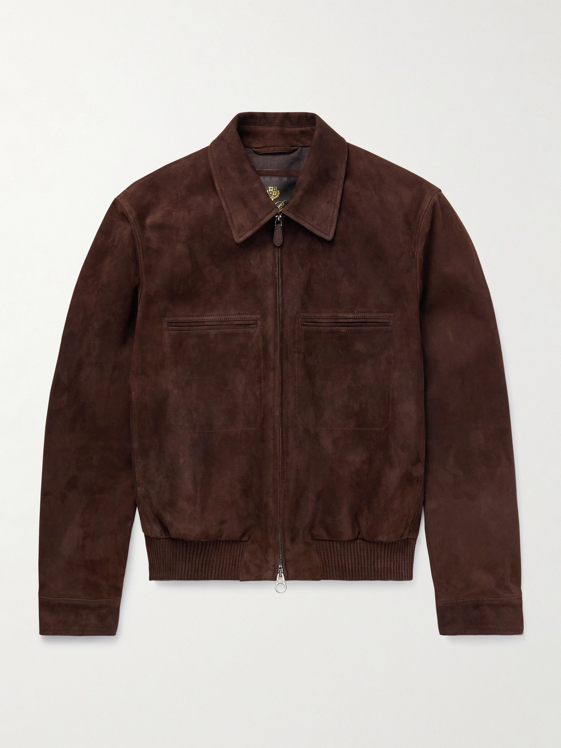 Loro Piana Kane Rain System® Suede Bomber Jacket In Brown