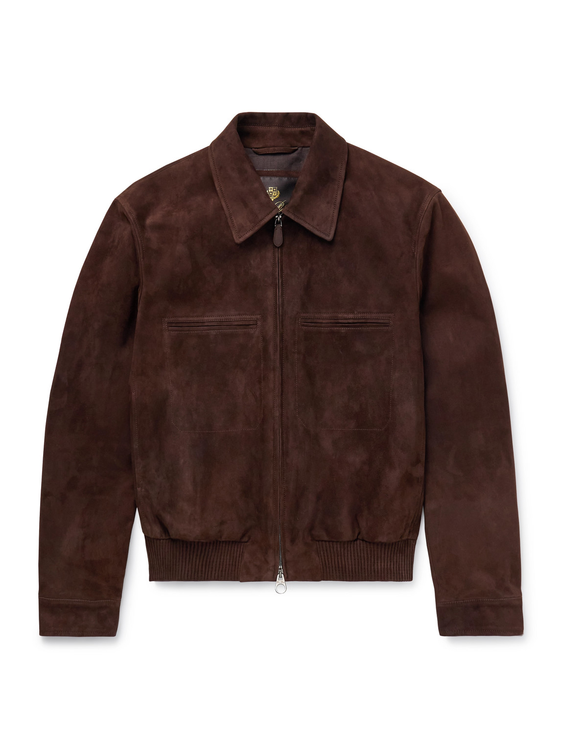 Loro Piana Kane Rain System® Suede Bomber Jacket In Brown