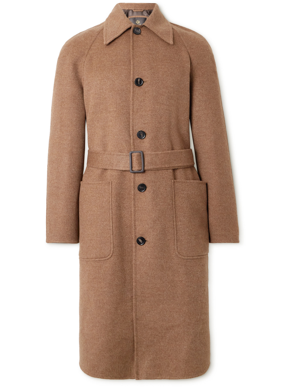 Loro Piana Owen Belted Suede-trimmed Rain System® Cashmere Coat In Brown