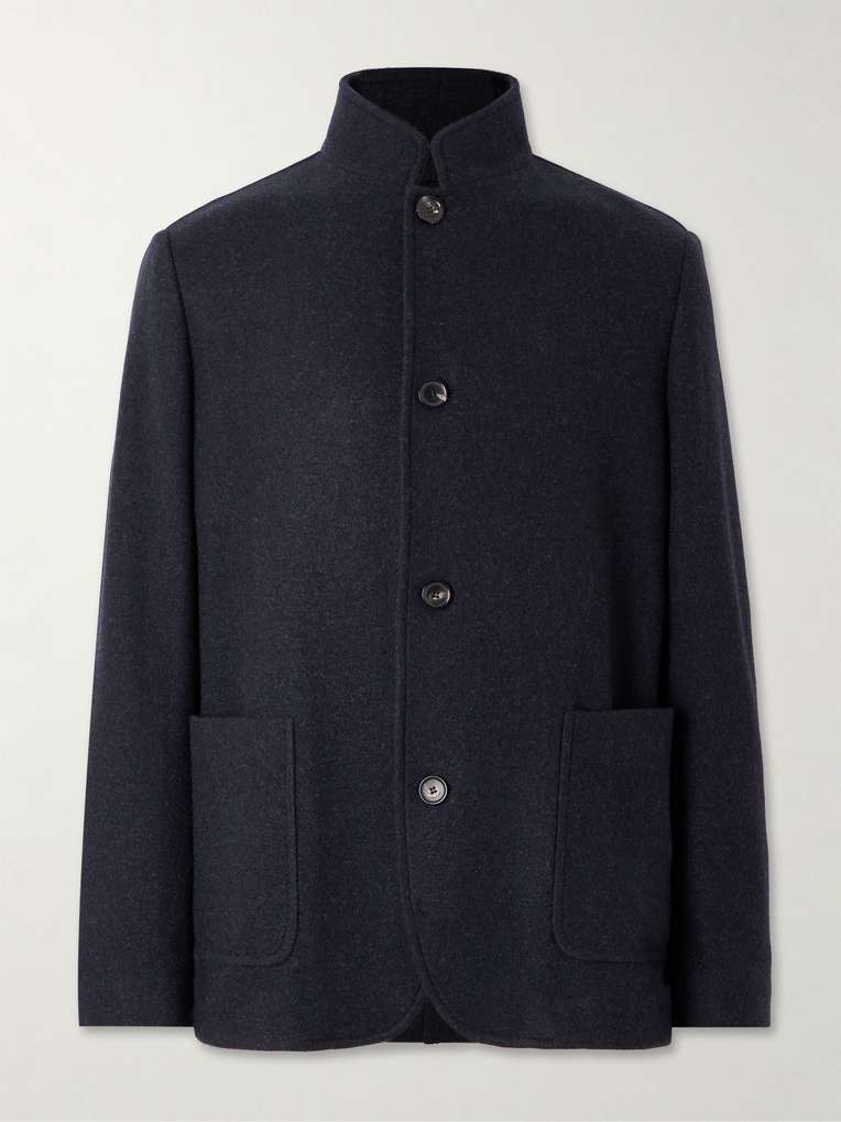 LORO PIANA Spagna Nehru-Collar Unstructured Cashmere-Blend Jersey Suit Jacket