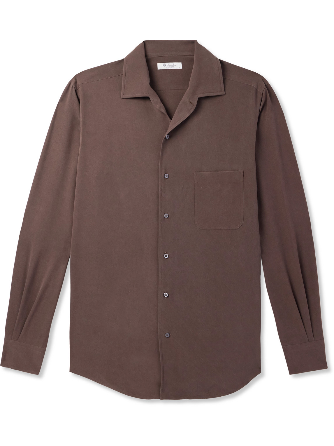 Loro Piana シルク バンドカラーシャツ 46 Loro Piana - André Silk Shirt - Curated Menswear