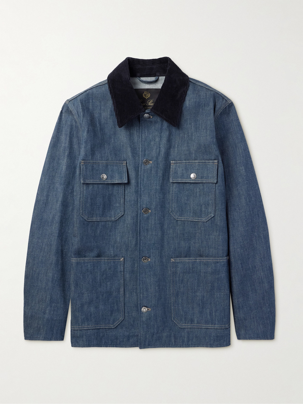 Loro Piana Conley Corduroy-Trimmed Austin Denim Jacket - Men
