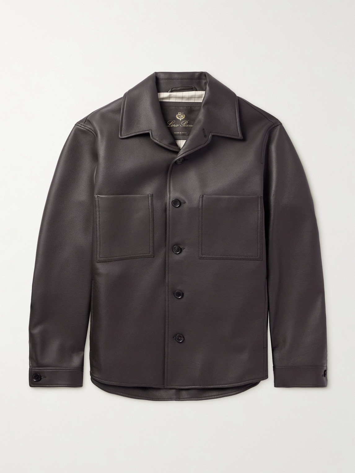 Loro Piana Evandro Full Grain Leather Overshirt - Men