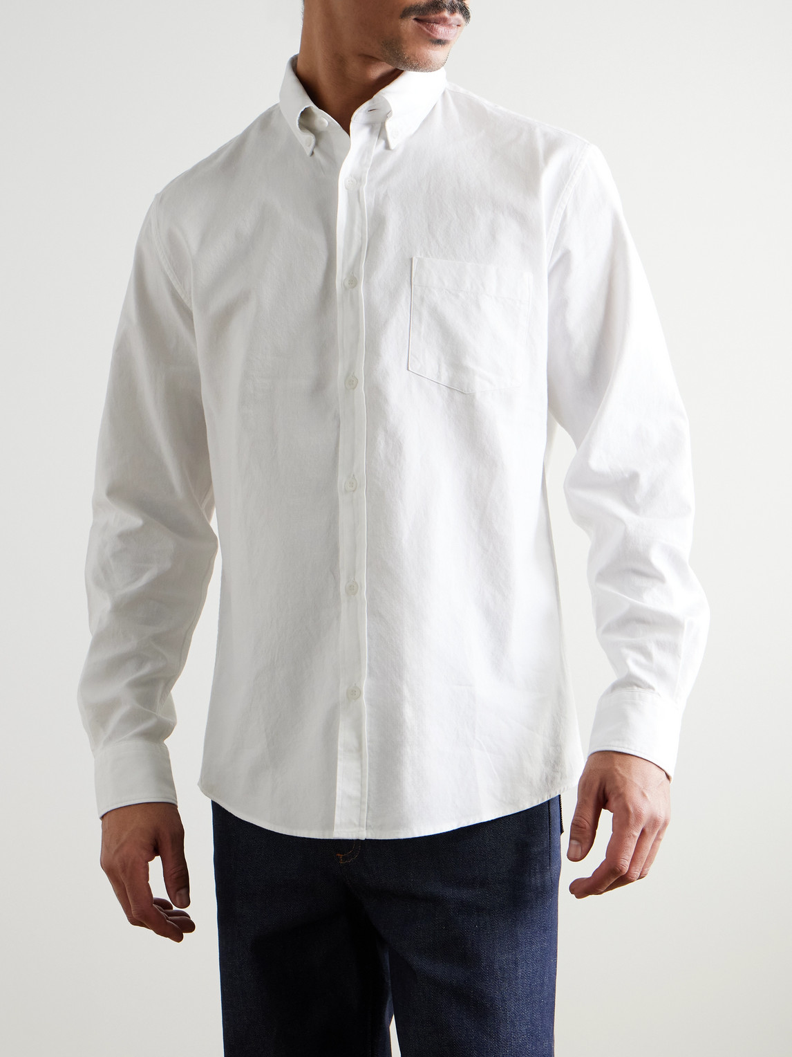  Sunspel - Button-down Collar Cotton Oxford Shirt - Men - White - S 