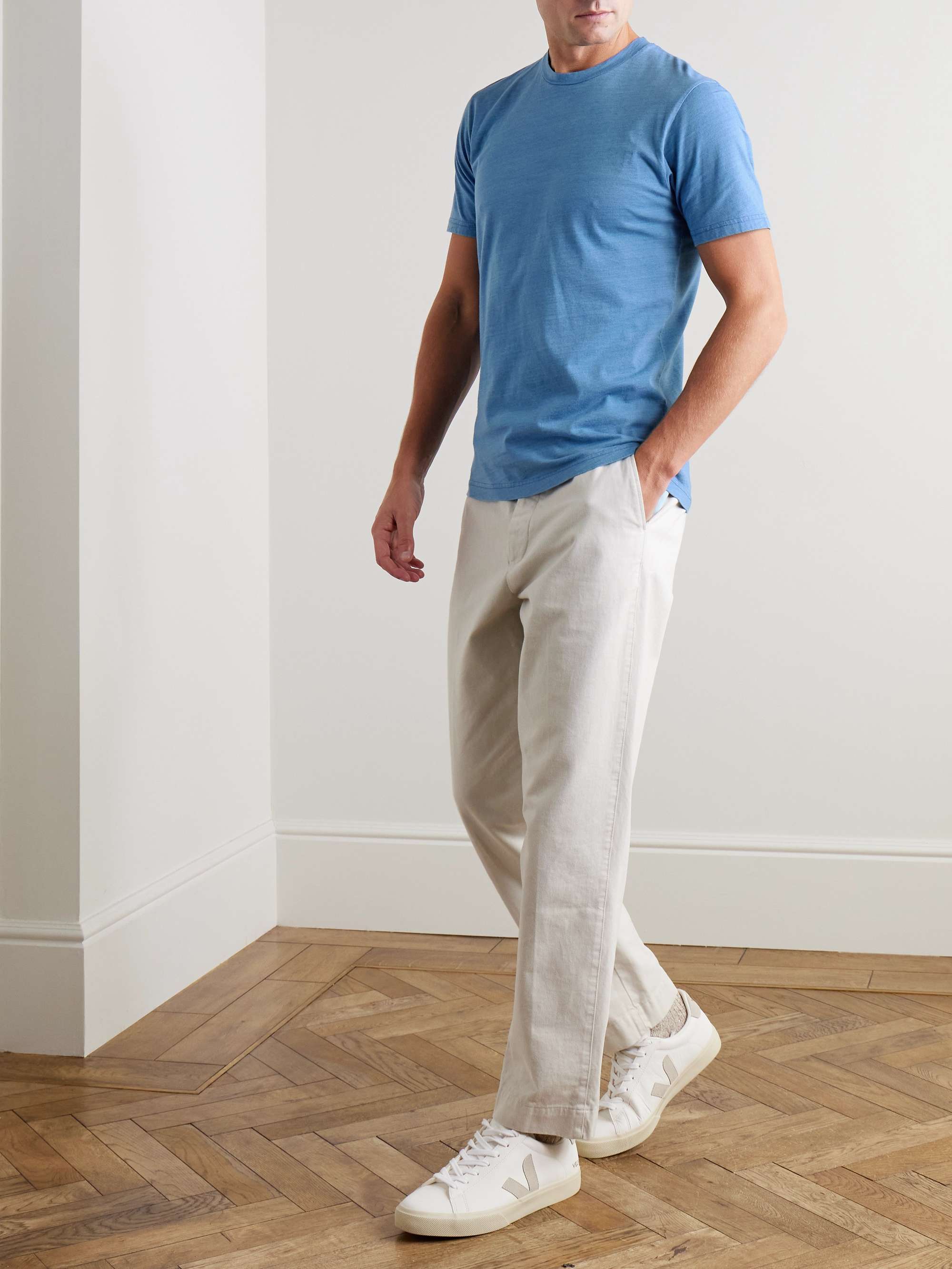 SUNSPEL Indigo-Dyed Organic Cotton-Jersey T-Shirt
