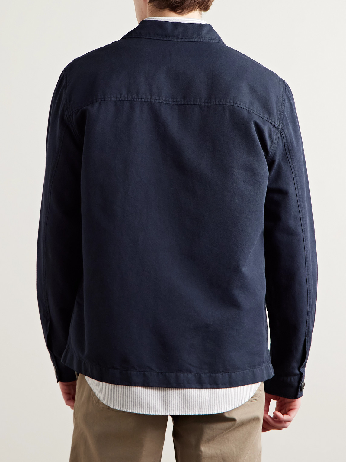 Sunspel Cotton-twill Jacket In Blue