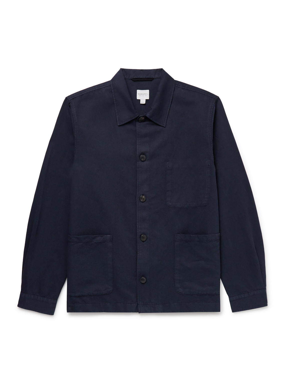 Sunspel Cotton-twill Jacket In Blue