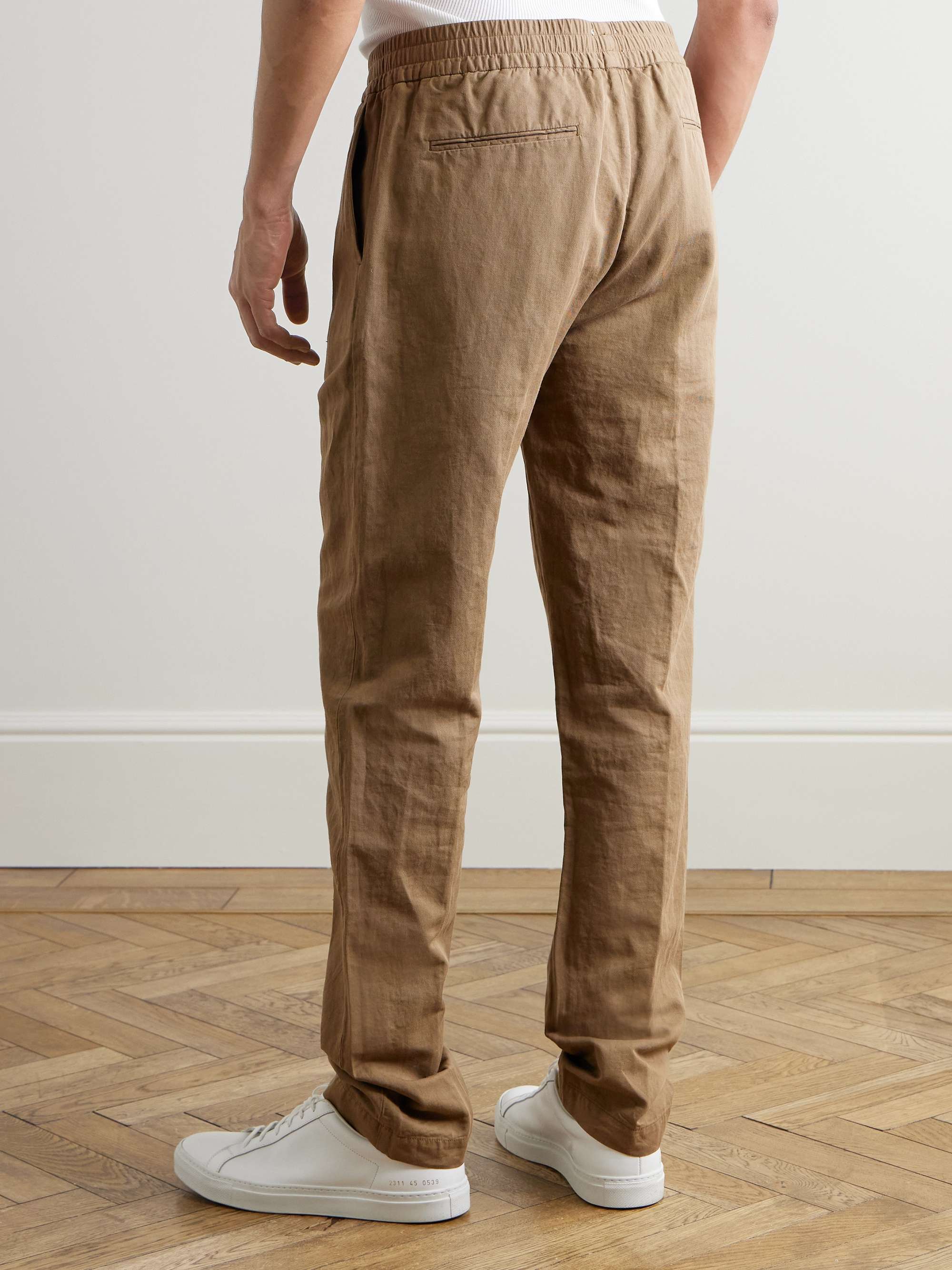 SUNSPEL Straight-Leg Cotton and Linen-Blend Trousers