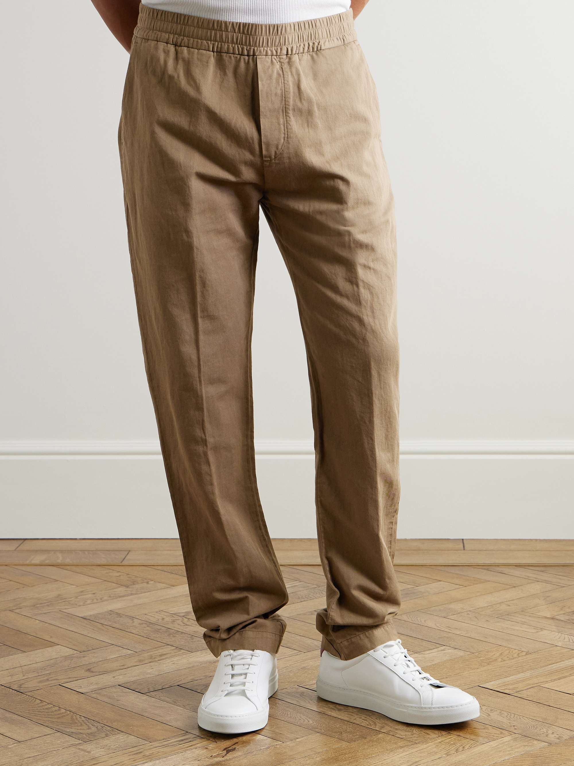 SUNSPEL Straight-Leg Cotton and Linen-Blend Trousers