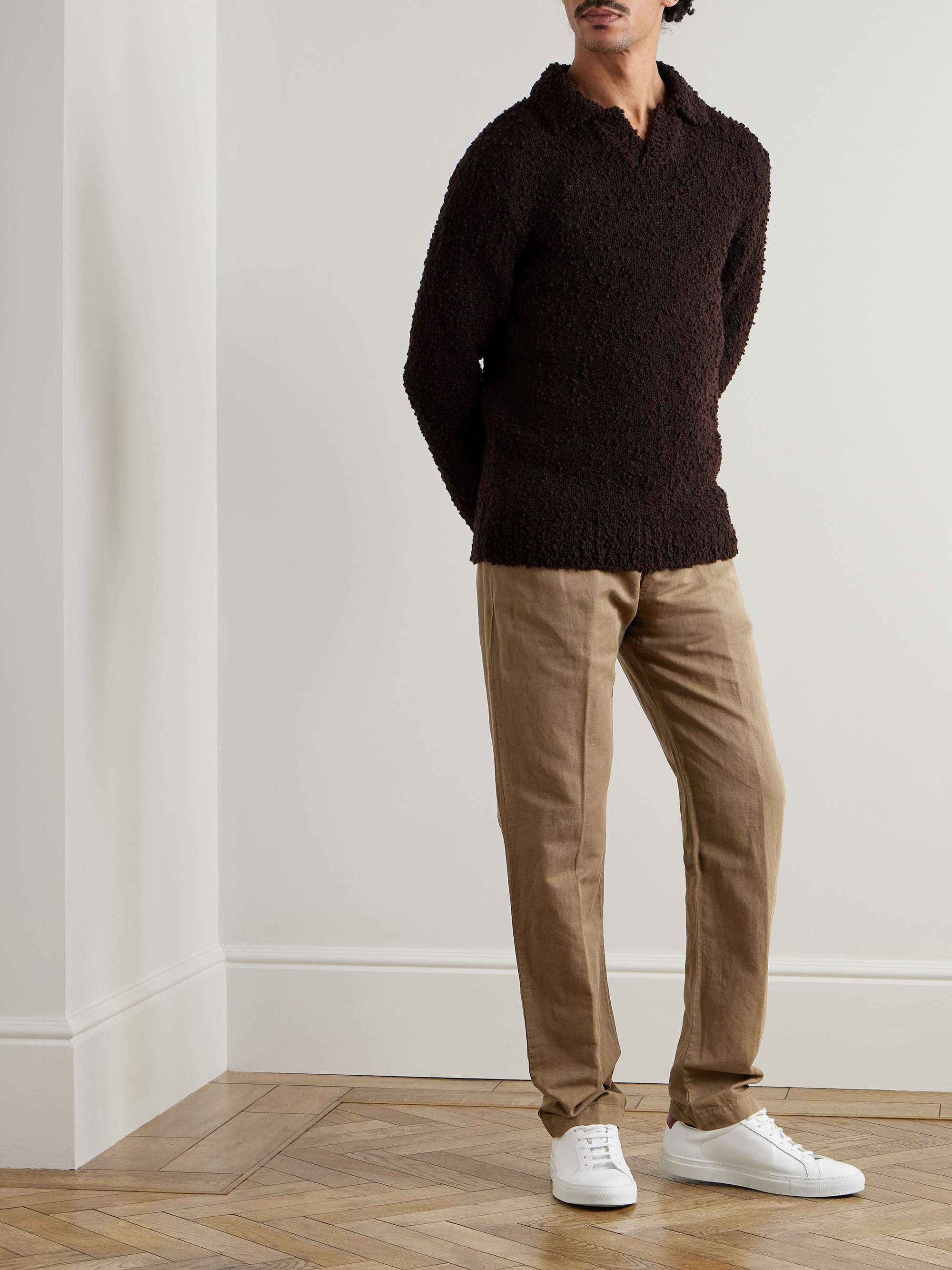 SUNSPEL Straight-Leg Cotton and Linen-Blend Trousers