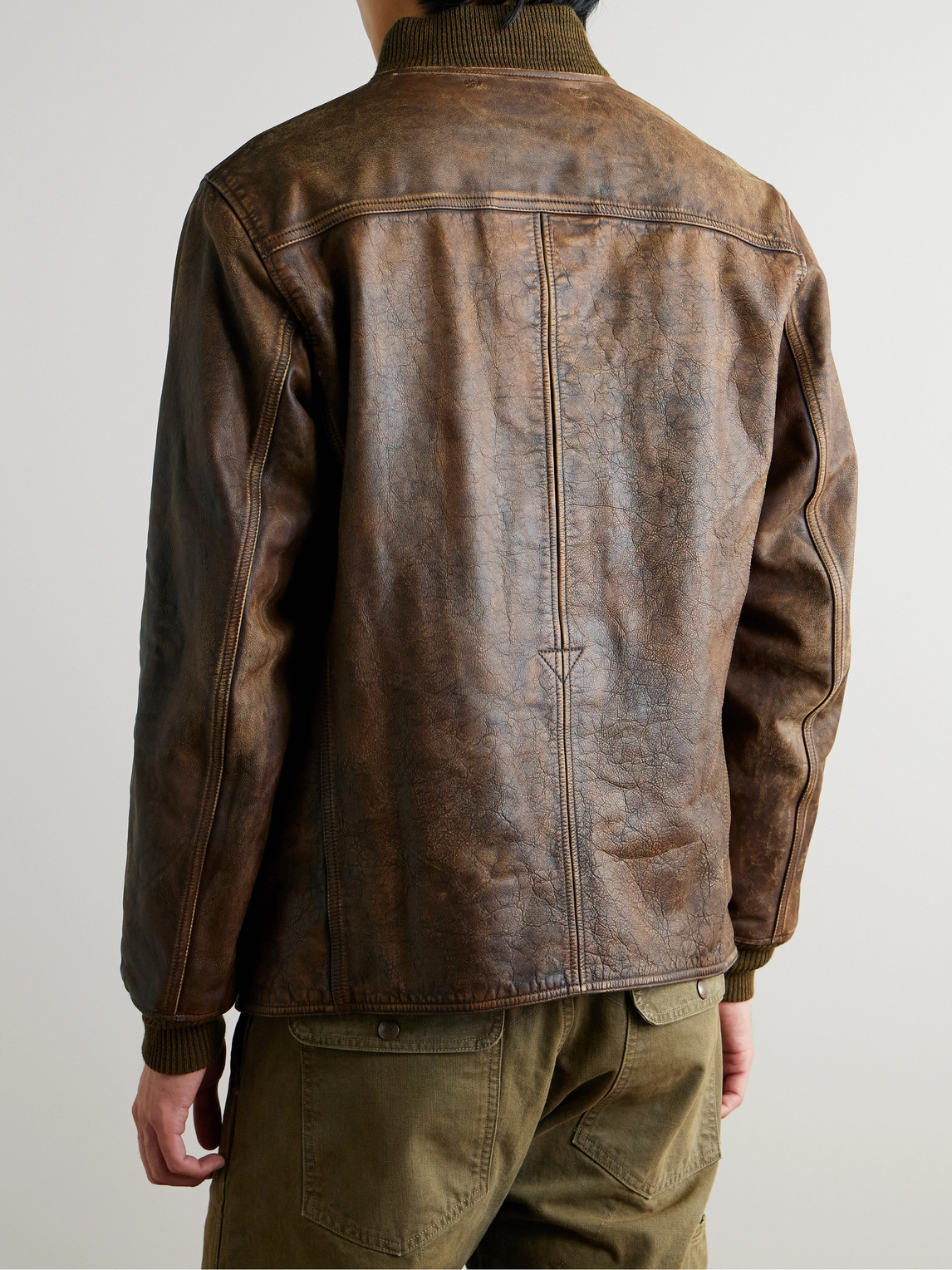 【関税込み】RRL ブラウン Parkhurst レザージャケット RRL - Parkhurst Distressed Leather Jacket - Curated Menswear