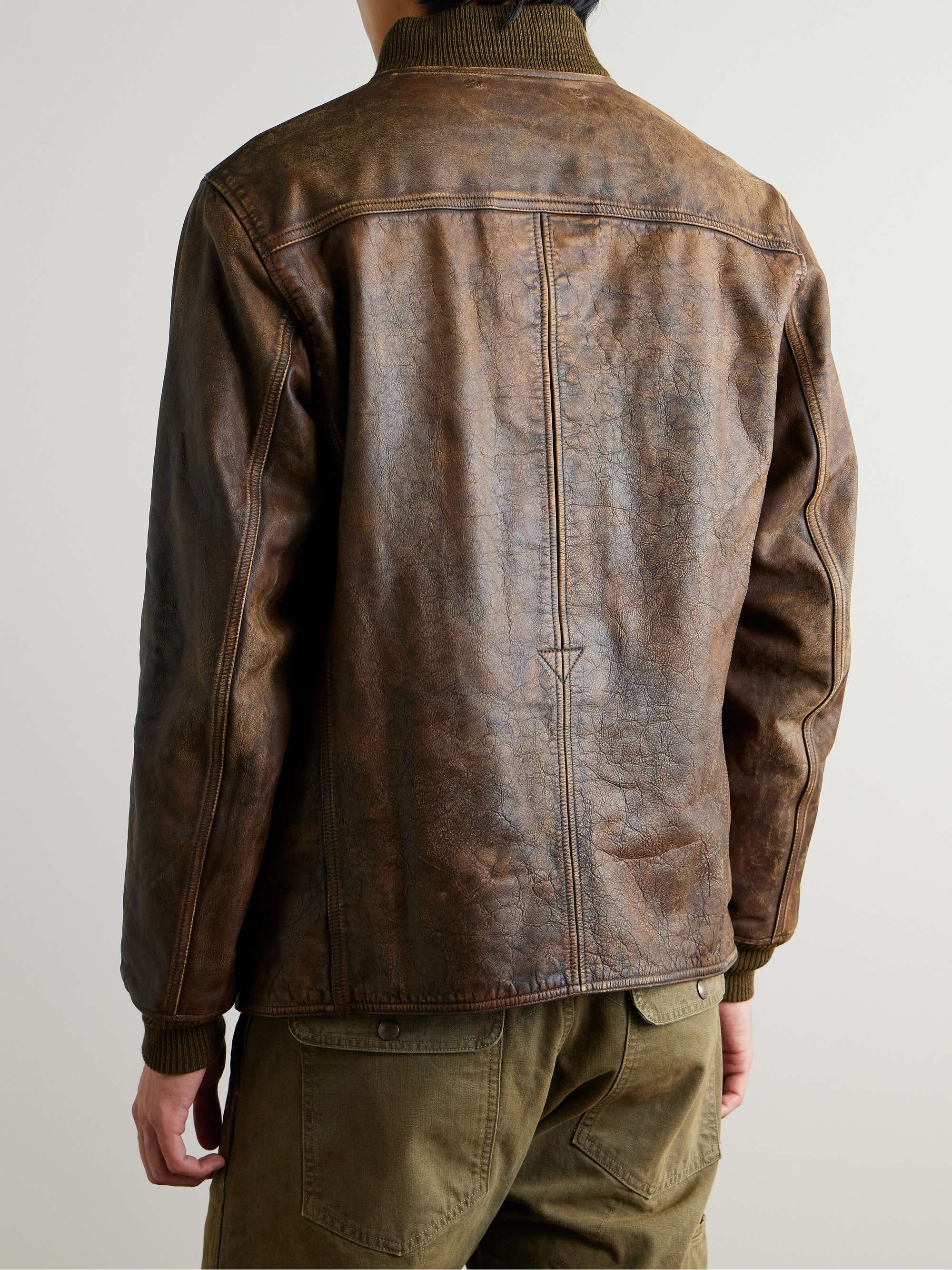 RRL Parkhurst Distressed Leather Jacket for Men | MR PORTER RRL Parkhurst Distressed Leather Jacket for Men | MR PORTER