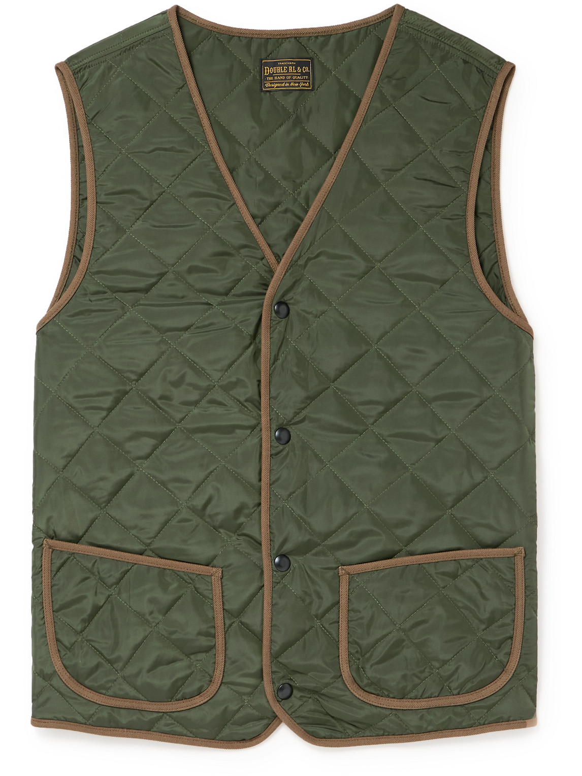 Rrl Cooper Quilted Shell Gilet In Green