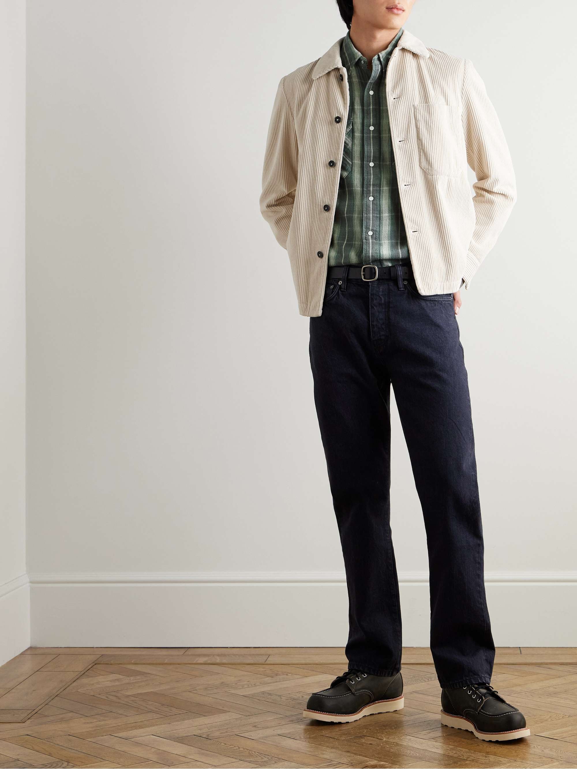 RRL Allen Checked Cotton-Flannel Western Shirt for Men | MR