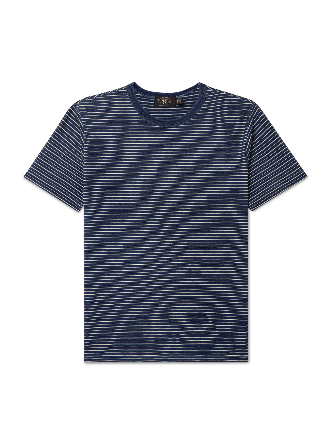 Rrl Striped Cotton-jersey T-shirt In Blue