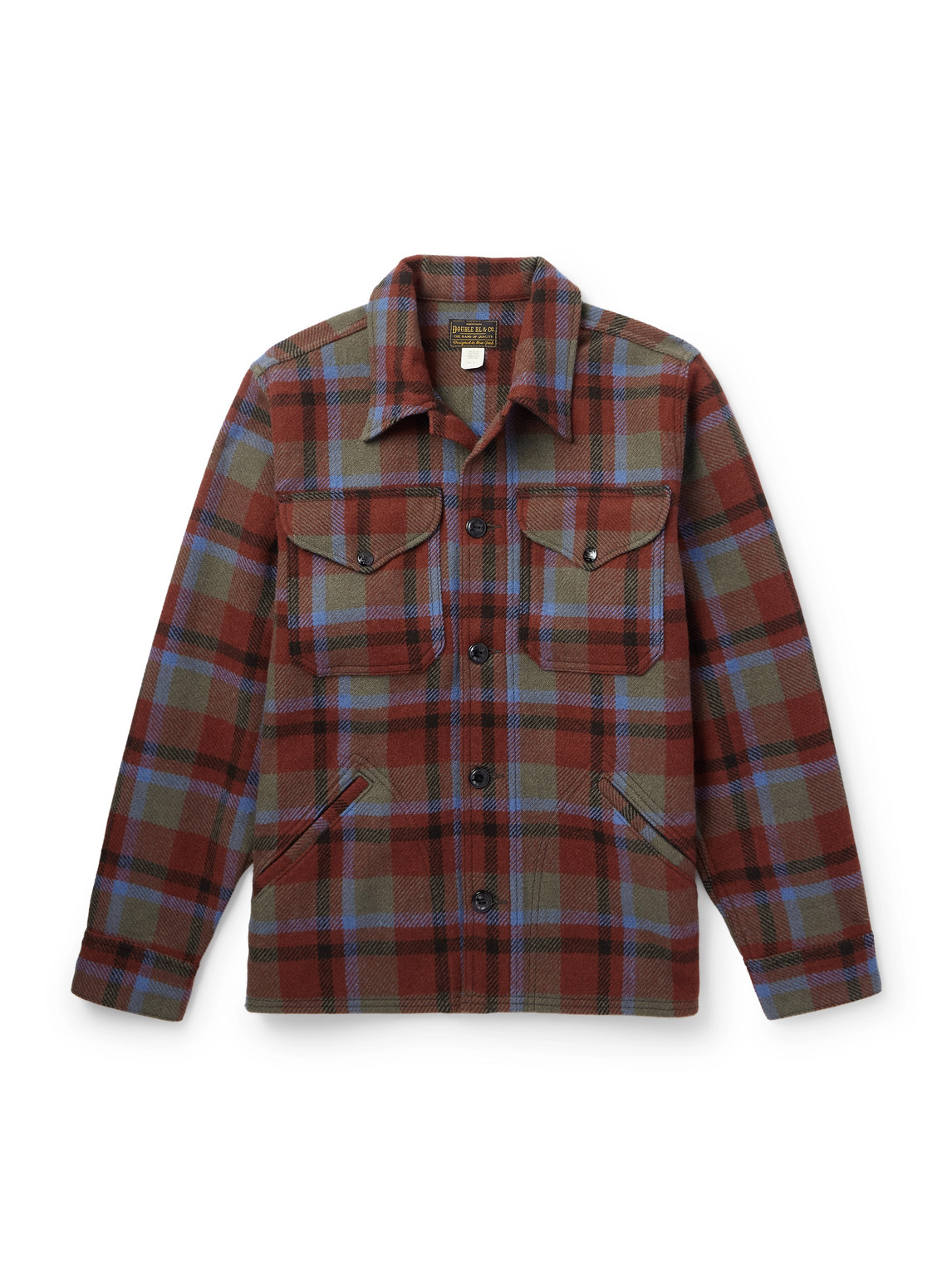 Rrl Multicolor Wool Ace Cruiser Shirt Jacket In Red