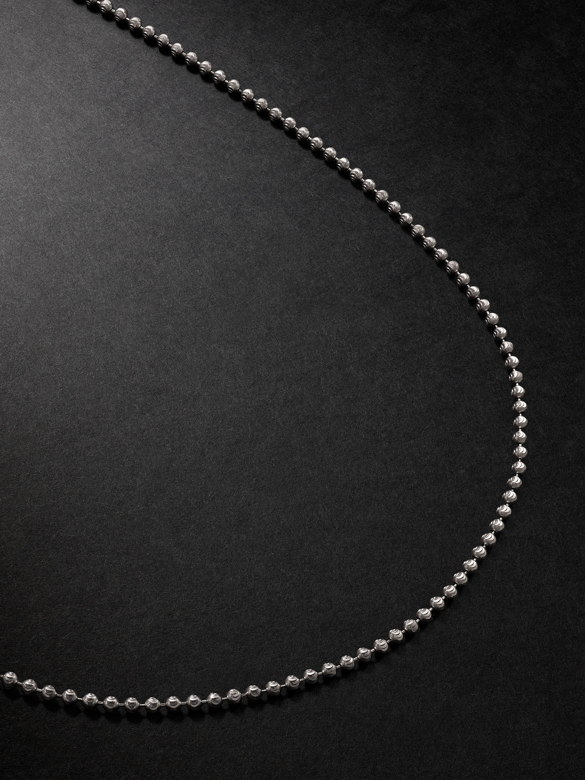 Greg Yuna Mooncut 22-inch 14-karat White Gold Ball Chain Necklace In Silver