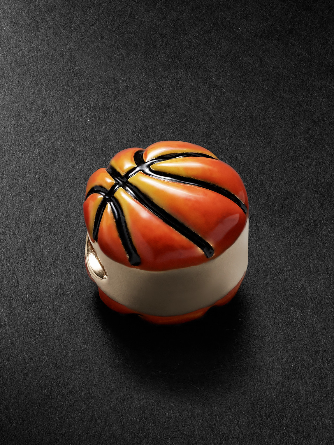 Greg Yuna Basketball 14-karat White Gold And Enamel Pendant In Orange