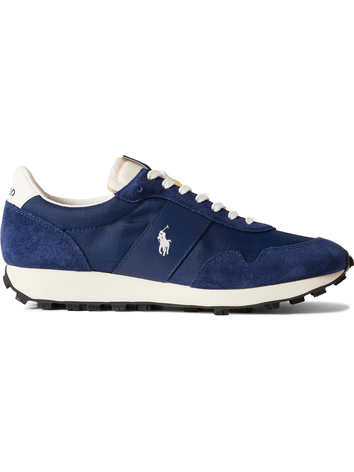 Polo Ralph Lauren Prl Trail 125 Leather And Suede-trimmed Ripstop Sneakers In Blue