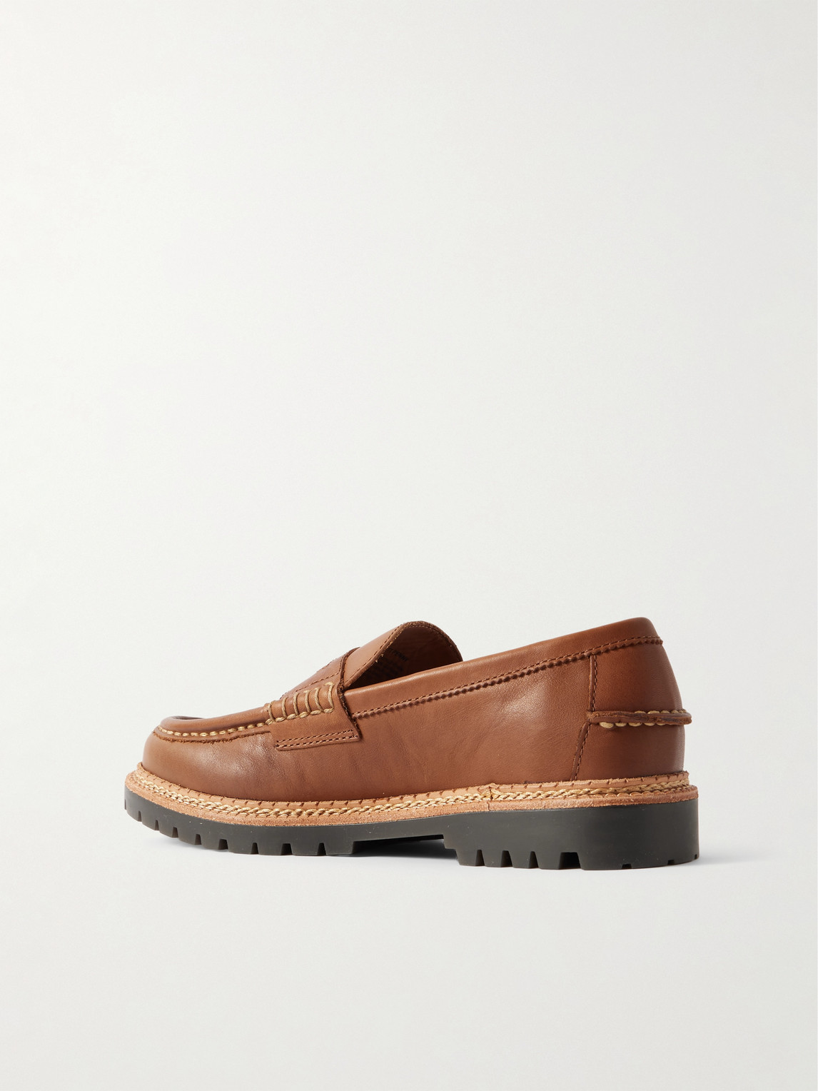 POLO RALPH LAUREN JETT OILED-LEATHER PENNY LOAFERS