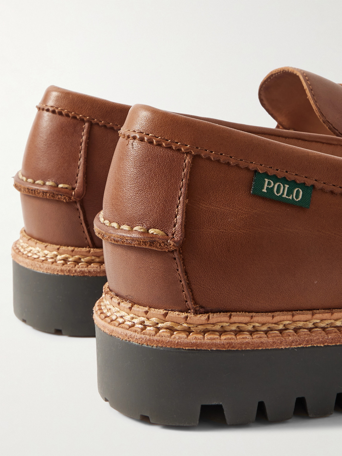 POLO RALPH LAUREN JETT OILED-LEATHER PENNY LOAFERS