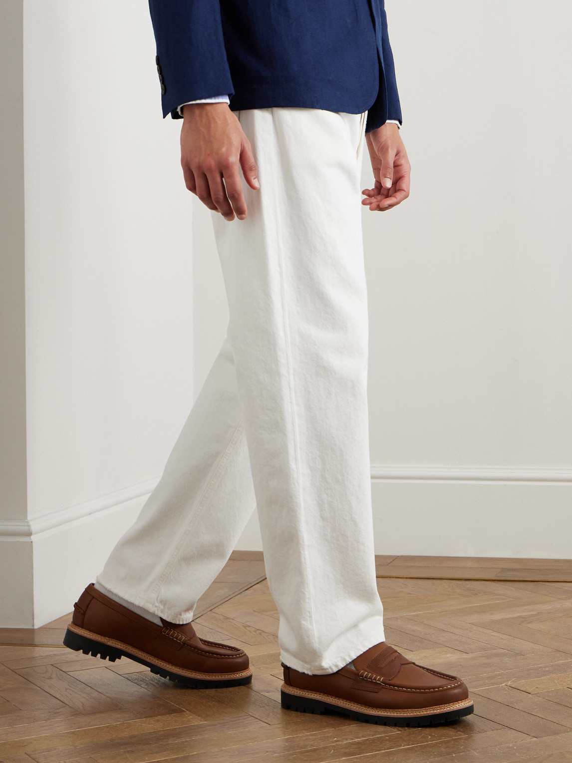 POLO RALPH LAUREN JETT OILED-LEATHER PENNY LOAFERS