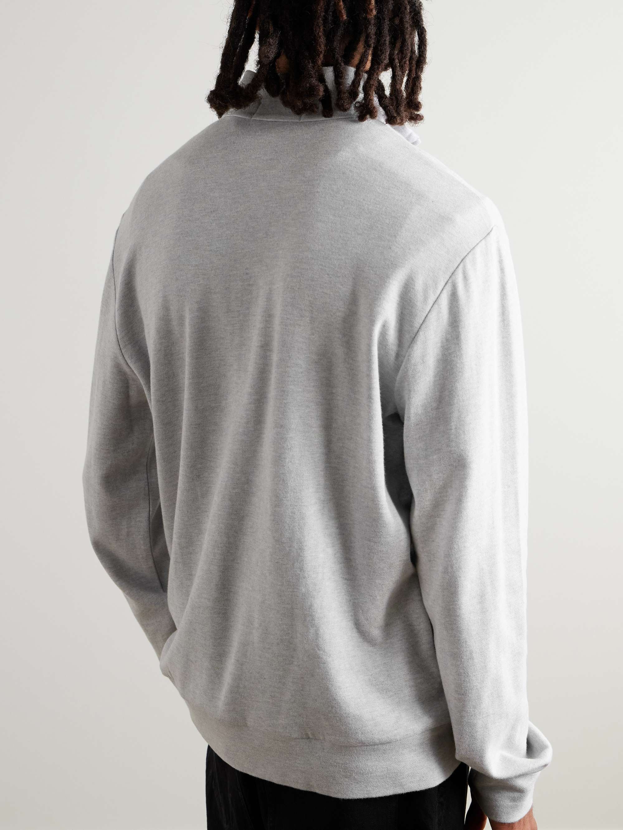 POLO RALPH LAUREN Logo-Embroidered Cotton-Jersey Half-Zip