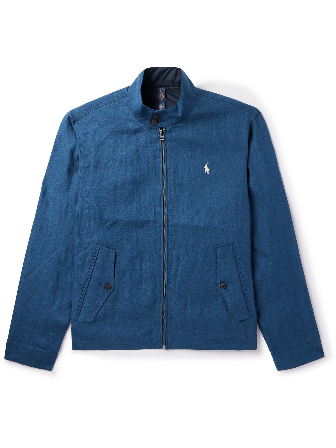 Polo Ralph Lauren Reversible Herringbone Linen And Taffeta Jacket In Blue